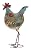 Deco 79 Metal Rooster Decorative Garden Sculpture Indoor Outdoor Distressed Standing Garden Statue with U Shaped Feet, Outdoor Sculpture 10" x 5" x 17", Green