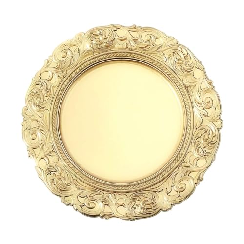 Platos cargadores desechables dorados 14" set 12 miniatura 5
