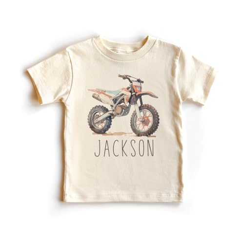 Personalized Dirt Bike Toddler Shirt - Custom Motorcycle Kids Name Tee - Boy Toddler Youth Kids Clothing