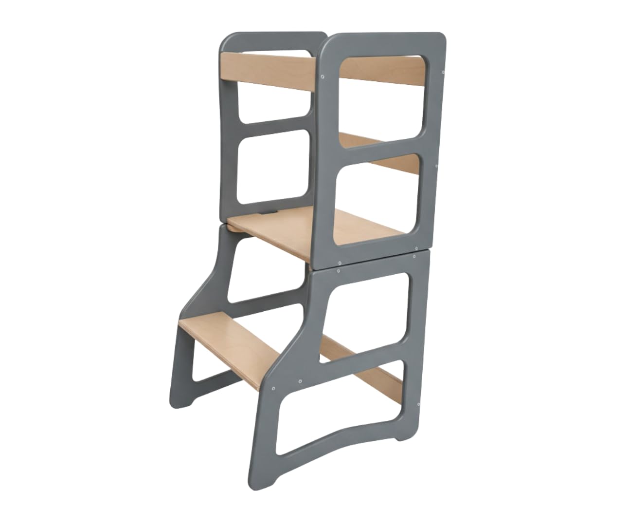 Dunorm - Lernturm Kinder Montessori, Lerntuem Tisch, Küchenhelfer Steh, Umwandelbarer Leiter Helferhocker, 2 in 1 Set Mit Hochstuhl Vorhanden, Handgefertigt