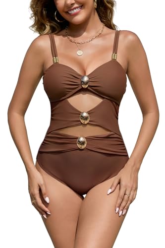 Maillots de bain taille haute froncés pour femme avec silhouette affinée