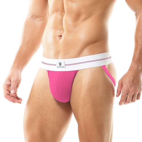 Retro Jockstrap Men Athletic Supporters Underwear 4 * 4 Rib Cotton Jocks