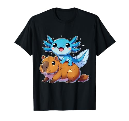 Divertido ajolote y capibara lindo animal kawaii Camiseta
