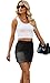 RUBZOOF Women's Low Rise Bodycon Mini Washed Denim Skirt Casual Stretch Y2K Classic Cute Skirts with Pockets Black L