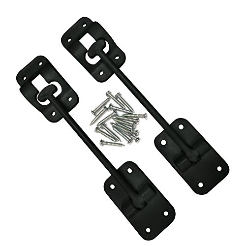 CampN 6 RV Door Holder and Latch - Camper & Trailer Door Catch - T Style OEM - Black 2 Pack with Hardware