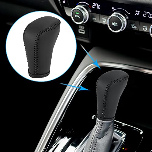X Autohaux Black Car Interior Faux Leather Gear Shifter Shift Knob Cover Transmission Shift Boot Lever For Honda Accord 2018-2022 Black Stitches #TOP1