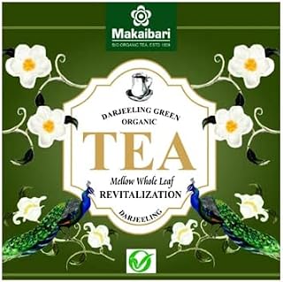 Makaibari Biodegradable Organic Fuso Pyramid Tea Bag Dargeeling Green Organic | USDA Certified Premium Green Tea | Anti-Oxidants, Immunity Booster | 100% Organic | 50 Tea bags |