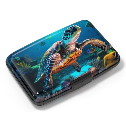 Atufsuat RFID Aluminum Card Wallet Turtle