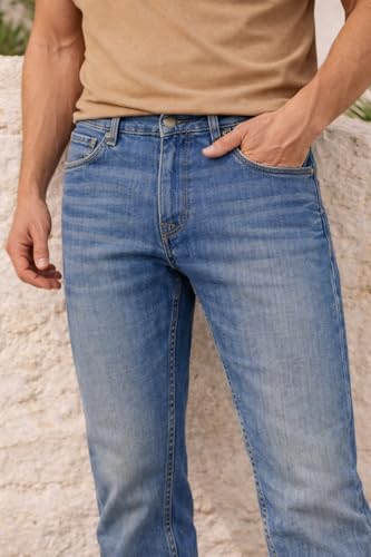 Image of Louis Philippe Men's Smart Fit Stretch Fabric for Comfort Premium Wash Aesthetic Authentic Twill and Durable Jeans