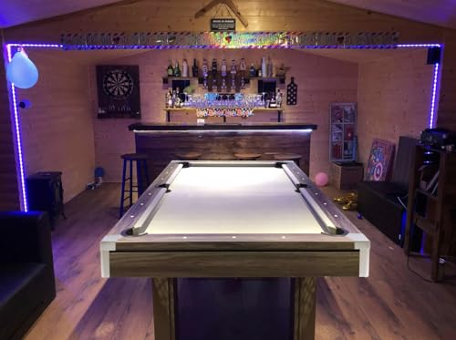6ft / 7ft Pool Table With Dining Table Top & Table Tennis Table In Multiple Colours Family Leisure Games Table With All Accessories, Great for Kids and Adults (Charcoal Grey, 7ft)