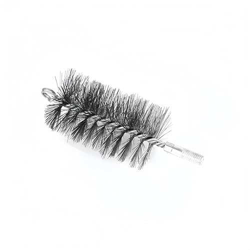 Stainless Steel 6 Inch Round Chimney Cleaning Brush with 1/4\" NPT Fitting for Masonry Flue, Works with Chimney Rod Sets