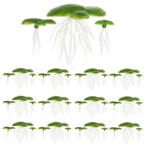 Altaroo 36 Stück Künstliche Wasserlinsen, Wasserlinsen für Teich, Schwimmpflanzen Miniteich, Künstliche Wasserpflanzen Deko für Miniteich, Fischbecken, Aquarium