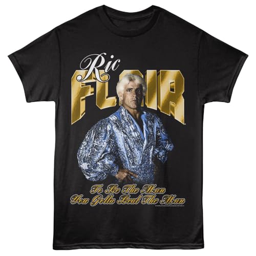 RIC Flair T Shirt to be The Man Adult Black