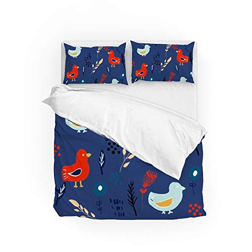 Housse de couette lit jumeau imprimée parure de lit 3 pièces tissu polyester