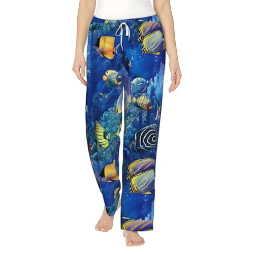 Pantalon de pyjama en flanelle Tropical Fishes le cadeau idéal pour maman ou votre fille