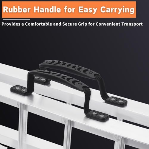 MAXIVMAN Loading Ramps Pair, 7.5 ft Folding Aluminum with Carry Handles & Tie-Down Straps, 1,500 lb (750 lb Each) - Truck Bed Ramps for Pickup, ATV/UTV/Motorcycle, 89" L x 12" W