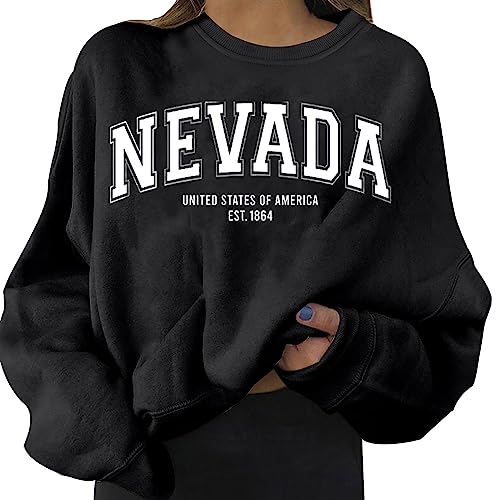 Sweat imprimé pour femmes pull long décontracté à col rond style skateboard