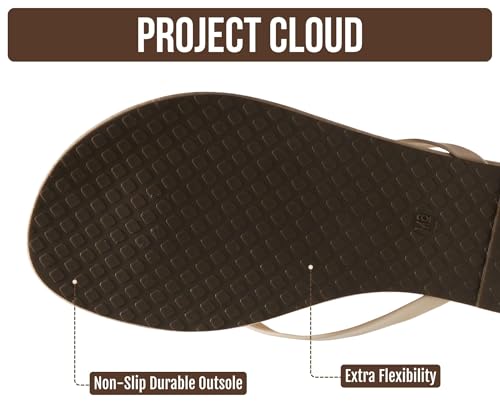Image of Project Cloud Flip Flops for Women Footwear- Lightweight and Memory Foam Insole Sandals for Women 2026 - Durable Non-Slip Beach Essentials Flats for Women Sandals (Foundations)
