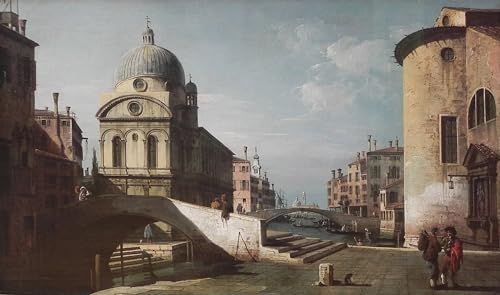 Pintura decorativa Fantasia architettonica de Venecia, cuadro de salón en tamaño 60x90cm