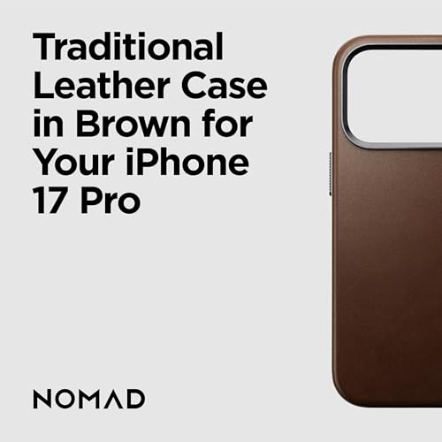NOMAD Traditional Leather Case Brown Compatible with iPhone 17 Pro Leather Magsafe Charging Compatible Phone Case for iPhone 17 Pro by NOMAD - Used condition - Image 9