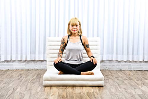 Image of Leewadee Trifold Mattress Standard - Comfortable Thai Massage Pad, Foldable Floor Mattress Filled with Eco-Friendly Kapok, Perfect to Use as a Sleeping Mat 79 x 28 inches, Ecru
