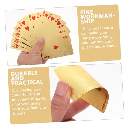 wasserdichte PVC Pokerkarten Goldfarbenes Deck Kartenspiel für Party Unterhaltung Familienabend Poker Bridge – Bild 4