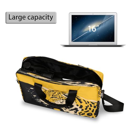Maletín para laptop 15.6-16 pulgadas estampado leopardo amarillo miniatura 5