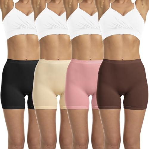 Image of LALESTE Anti Chafing Slip Shorts for Women Under Dress Smooth Seamless Boxer Briefs Long Leg Boyshorts Underwear