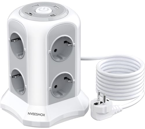 Nveeshox TP-VB4U8E-C Steckdosenturm 12-in-1