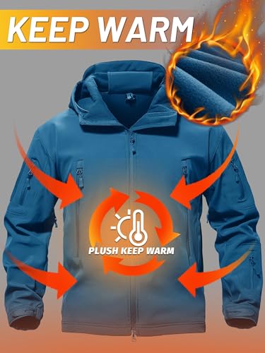 Image of TACVASEN Men's Special Ops Military Tactical Soft Shell Jacket Coat | Waterproof,windproof | Multi-pockets,adjustable hood | Ideal for rain,hiking,snow,ski