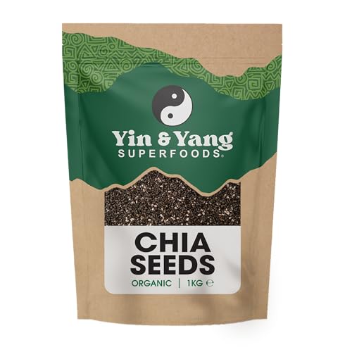 Organic Chia Seeds 1kg, by Yin & Yang Superfoods, 100% Natur