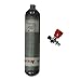 Acecare 4500psi Carbon Fiber Air Tank & Fill Station for PCP Paintball Scuba Empty Bottle (Red Gauge Tank Kits) (2L+H+DZX)