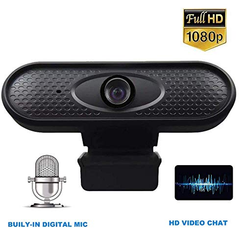 GANZTON HD 1080P Webcam USB Laptop Webkamera Full HD Computerkamera mit geräuschunterdrückendem Mikrofon für Videoanrufe,Studieren,Konferenzen,Aufzeichnen,Spielen,Live-Streaming 1080P
