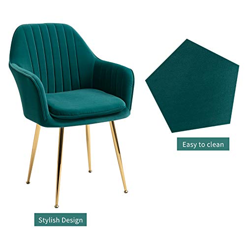 image for AVAWING Modern Living Dining Room Accent Arm Chairs Set of 4, Velvet M