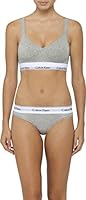 CALVIN KLEIN womens Modern Cotton Lightly Lined Bralette Grey Medium