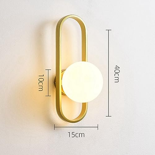 Aplique de pared dorado diseño globo medieval para cabecera de dormitorio elegante 6