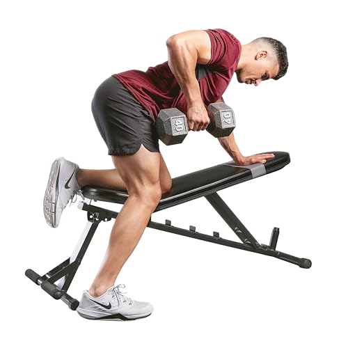 Image of Sunny Health & Fitness Adjustable Weight Bench for Home Gym Strength Training, Incline /Decline, Multi-Position, High Weight Capacity