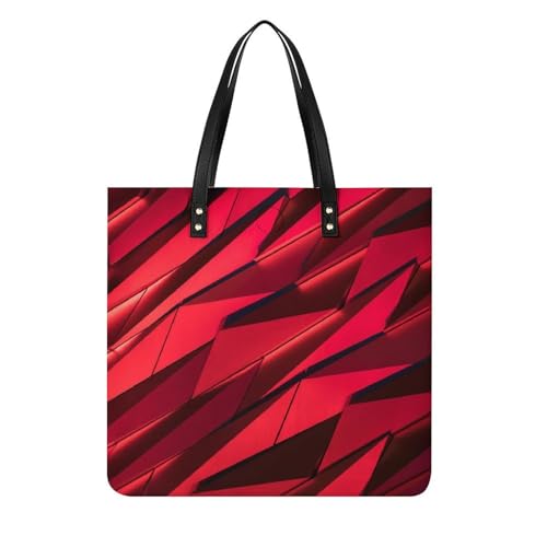 Art Numérique Rouge Sac À Main Shopper pour Femme Grand Tote Bag de Voyage 39x39cm