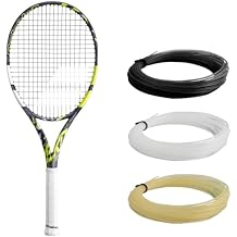 Babolat Pure Aero Team Tennis Racquet - Strung with 16g White Syn Gut at Mid-Range Tension 4 1/2" Grip
