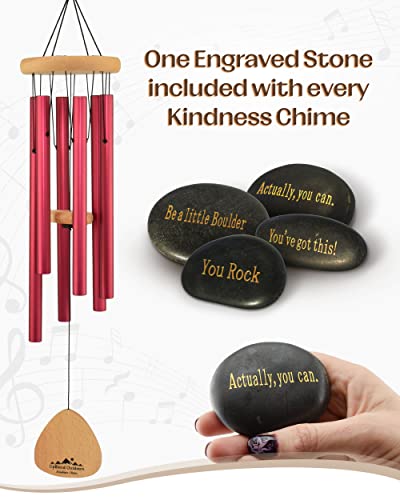 Upblend Kindness 29" Red Wind Chimes For Outside - Decorations For Home Zen, Patio, Yard, And Garden Decor, Outdoor Windchimes For Clearance, Sympathy Gift, Housewarming Gift For New House #TOP3