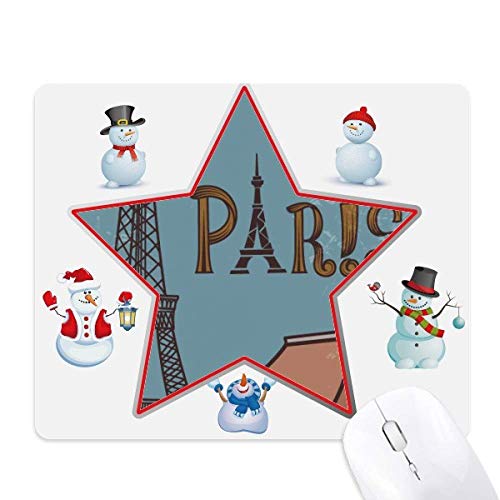 Tapis de souris Noël avec Tour Eiffel et bonhomme de neige, le cadeau familial idéal