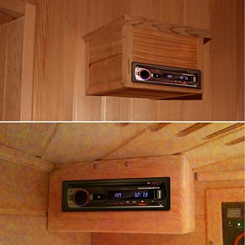 Sauna Music Player Replacement - Heat-Resistant Bluetooth Stereo System with High-Fidelity Audio, 50W x 4 Output, AM/FM Radio, MP3/USB Playback, White LCD Display & Remote image 4