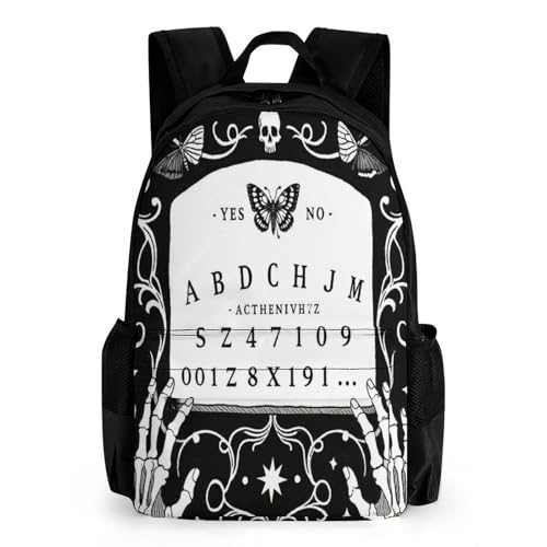 Casual Daypack Multipurpose Anti-Theft Large Capacity Carry On Bag - Cat Skull Head Witch Magic Spirit Board Black Gothic Casual Daypack Climbing Shoulder Bag With Padded Straps