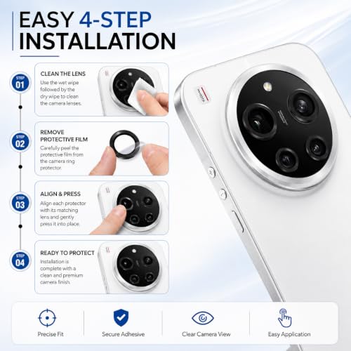 Image of FIRST MART Silver Camera Ring Guard Protector for Xiaomi 17 Ultra | Tempered Glass with Metal Alloy Rings, HD Clear, Scratch Resistant, Case-Friendly | Pack of 1