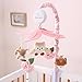 The Peanutshell Crib Mobile for Girls - Pink and White Musical Baby Crib Mobile with 12 Lullabies, Forest Baby Little Forest Nursery Decor