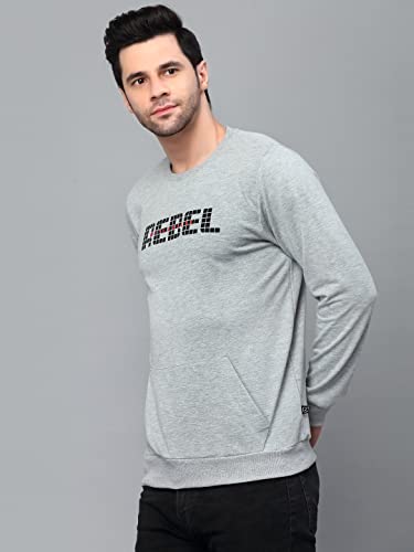Image of Rigo Fleece Printed Round Neck Sweatshirt for Men | Full Sleeves Sweatshirt for Men | Casual Wear & Stylish Sweatshirts for Men