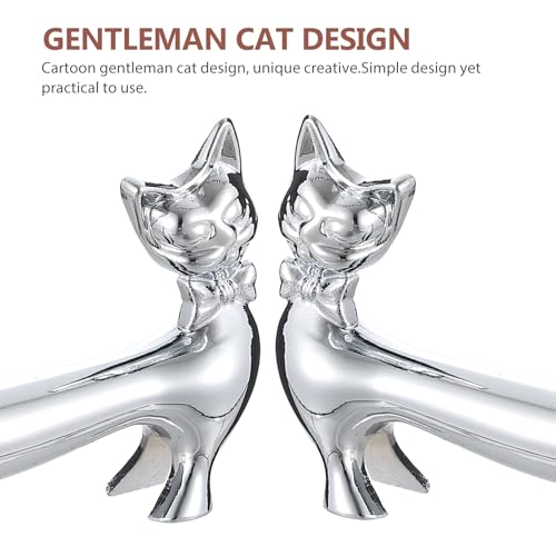 HOMSFOU Metall Essstäbchen Halter 2Er Set - Kreativer Katzen Design Stäbchenablage Aus Legierung Für Küche Und Tisch Ideal Für Japanische Essstäbchen Und Besteck