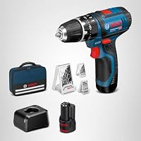Bosch Professional 12V System Akku Schlagbohrschrauber GSB 12V-15 (Bohr-Ø Holz max: 19 mm, inkl. 2x 2.0Ah Akku + Ladegerät, 2x Bohrer-Set, 1x Bit-Set, Werkzeugtasche) - Amazon Exclusive – Ansicht 9
