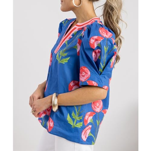 Women Y2k Boho Floral Cap Sleeve Peplum Blouses Front Button Down Ruffle Flowy Crop Top Summer Going Out2