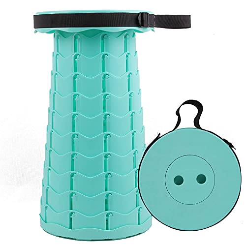Tabouret télescopique réglable et pliant bleu pour camping